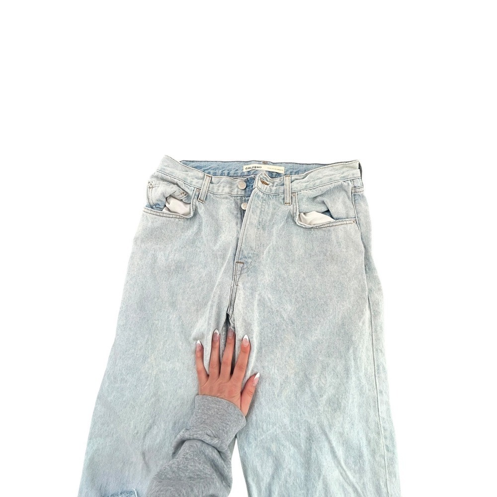 GRLFRND The Bella Low Rise Boyfriend Jeans Light Wash Distressed Echo Park 27 - Picture 3 of 12